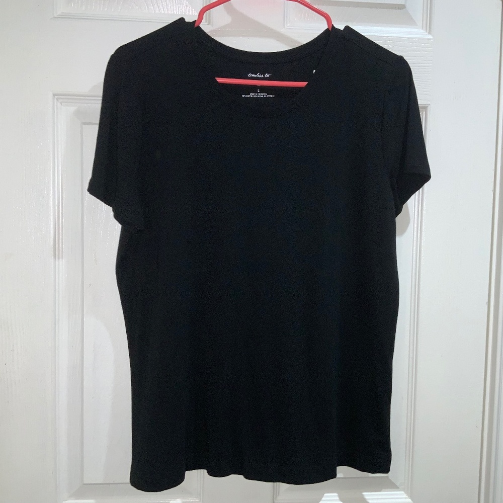 Banana Republic Timeless Tee Sz L New black short sleeve round neck